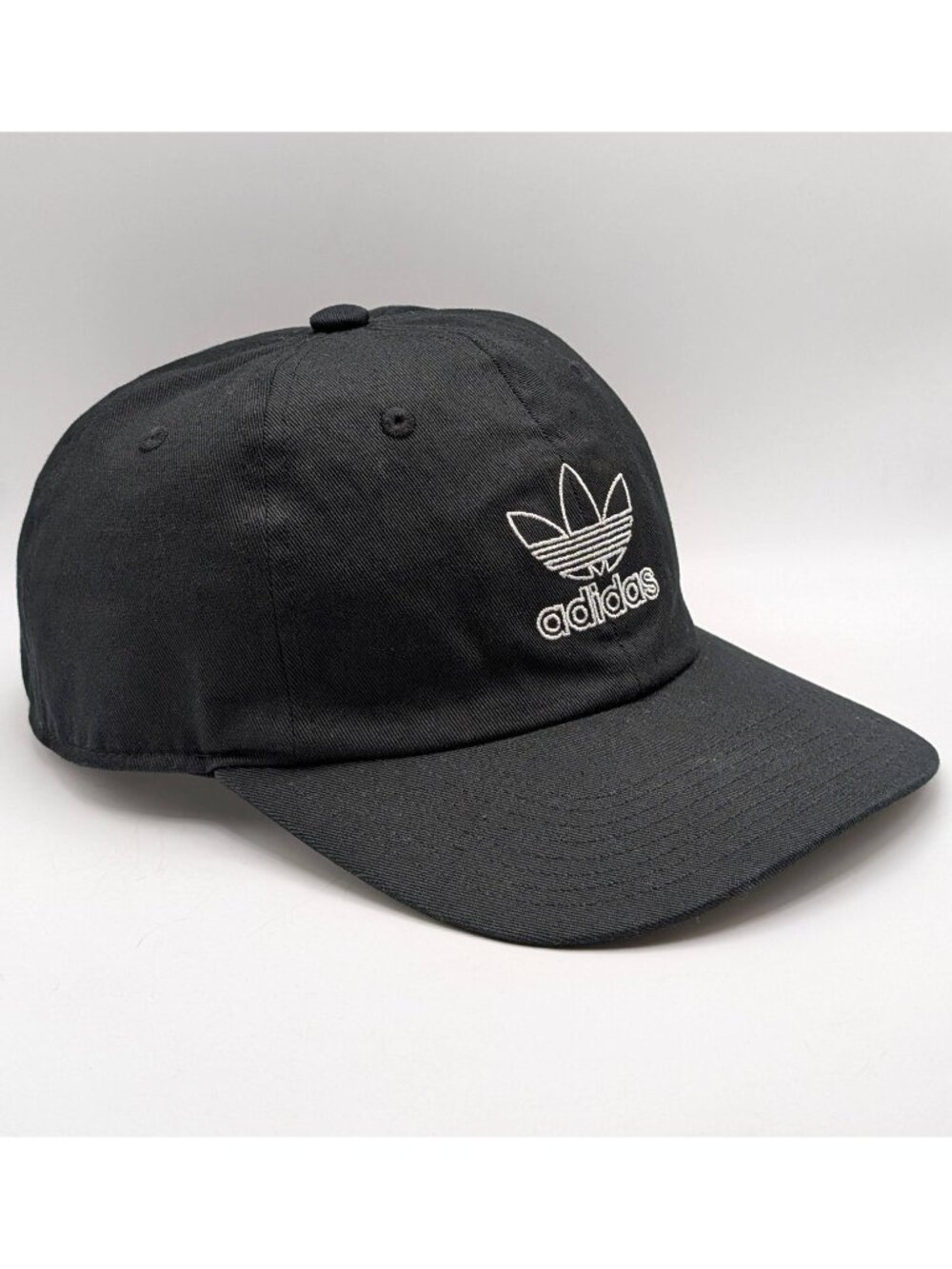 Adidas Trefoil Hat Cap Strap Back Adjustable Baseball Adult OS Unisex Y2K Black